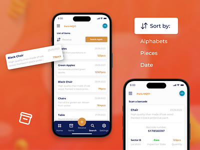 Item list template app design branding brigit.dev design graphic design illustration organization primous tracking ui ux