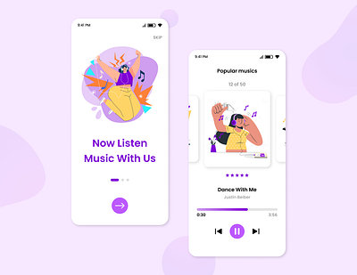 Music Player Concept 100dayschallenge animation app app design branding clean dailyui design graphic design illustration minimal music music player player ui ux