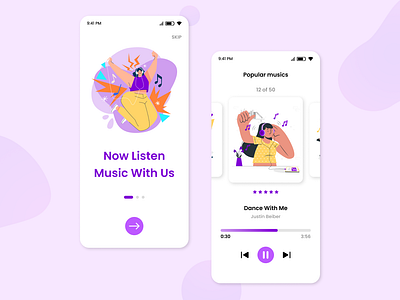 Music Player Concept 100dayschallenge animation app app design branding clean dailyui design graphic design illustration minimal music music player player ui ux