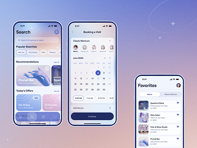 Estella - Beauty Services Booking App app design appointments beauty app booking design interactive design mobile app product design servisec space ui user experience ux