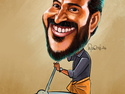 Madhampatty Rengaraj caricature cartoon cook king cook with comali food madhampatty rengaraj rengaraj south indian food tamil food tamil traditional trending illustration