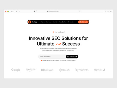 RankUp Your SEO Success Today! clean cretive design agency design studio figma inspiration marketing morhover online business seo seo marketing seo solution success trends ui uidesign uiux visual designer