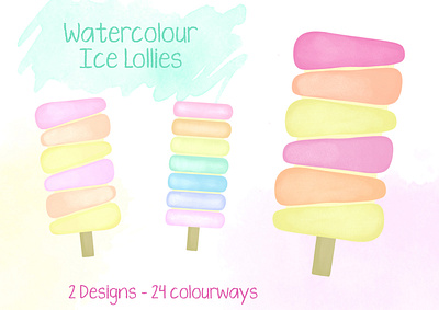 Watercolour Ice Lollies ice lollies ice lollys pastel ice lolly twister ice lolly watercolour ice lolly