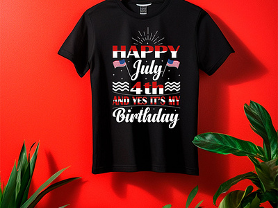 Happy 4th July Independence Day T-Shirt 4th of july branding design graphic design happy 4th july happy july illustration independence day apparel independence day shirt motion graphics patriotic tee proud american style typography typographytshirt ui usa birthday usa flag design usa independence day ux vector