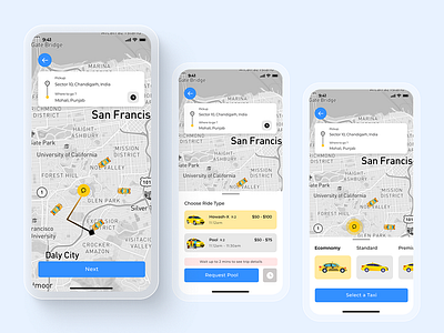 Taxi Booking App UI