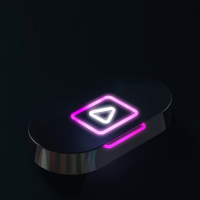 Holo Button 3d button design glass hologram interactive motion neon play splinetool threejs