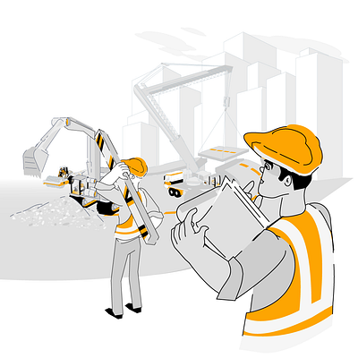 Insurance website animated header animation buildings character city construction construction site design illustration illustration design lottie lottie animation motion motion design svg vector web animation web illustration webpage website workers
