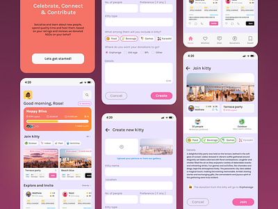 Kitchit - Kitty party app mobile app ui