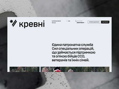 Krevni Web Design Military Service army charity design landing landing page service ui ukraine web web design webflow website website design