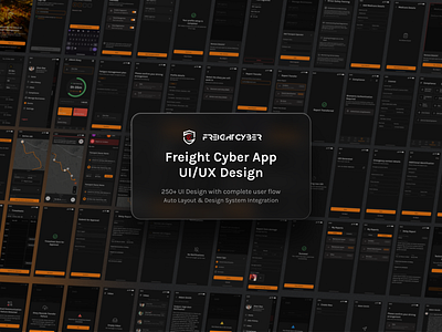 Freight Cyber App UI UX Design Cover 3d animation branding bussiness app case study design freight management graphic design illustration logo management minimal motion graphics truck app typography ui ui design vector