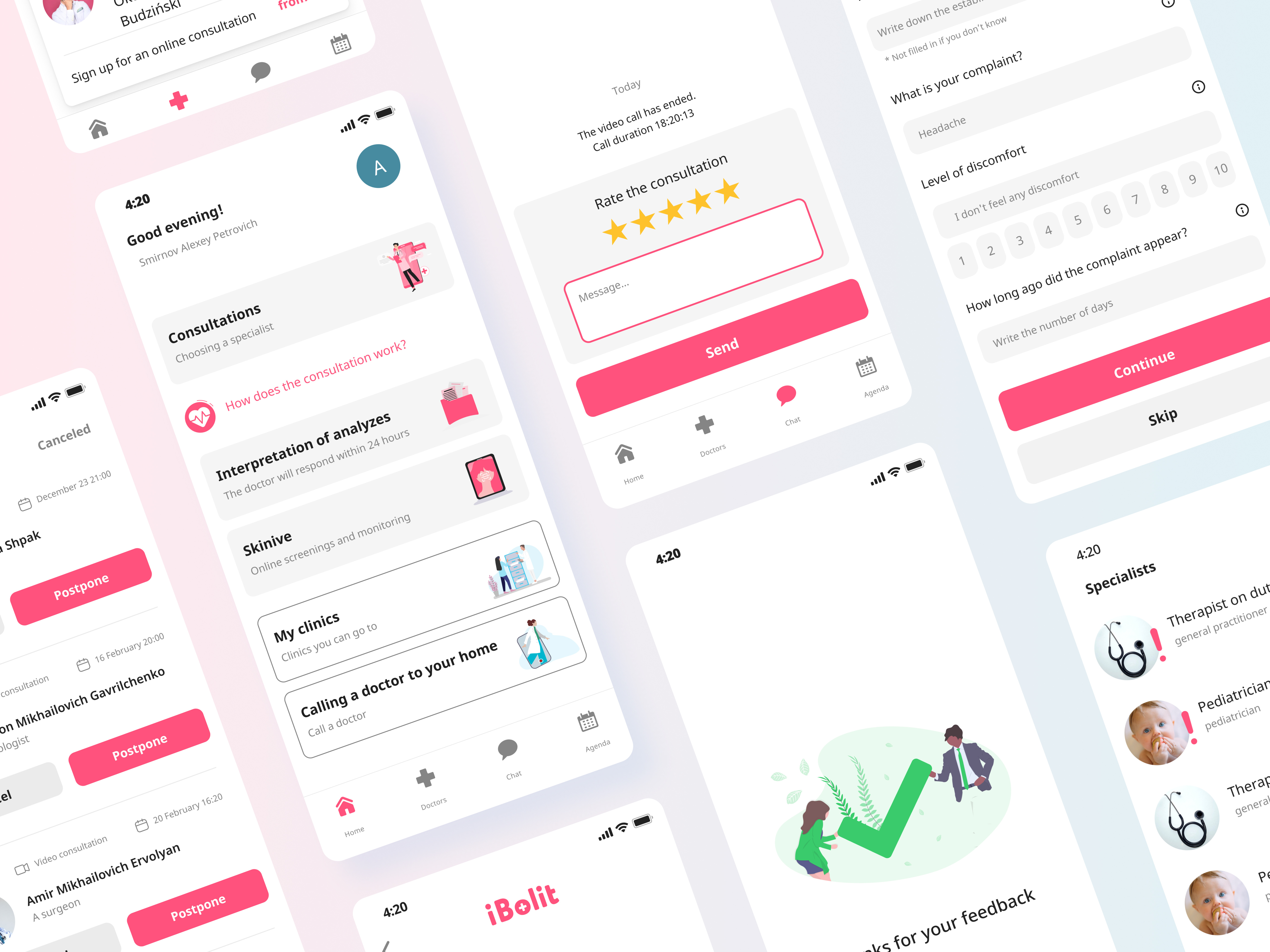iBolit telemedicine mobile app medicine mobile mobile app research telemedicine ui ux