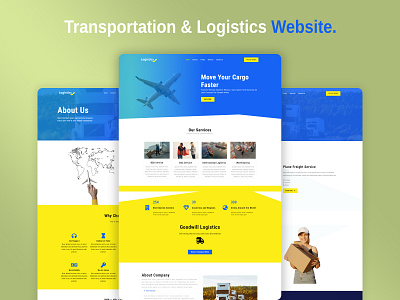 Transportation & Logistics Theme Template branding design ecommerce illustration ui web design website design website template woocommerce wordpress