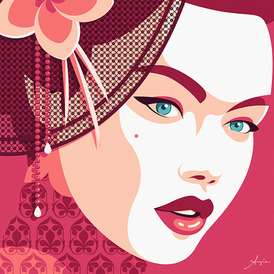 "Cherry Blossom" - Daily vector art adobe illustartor beauty blossom contrast daily art flat design flower fuschia illustration minimalism pink portrait stylized vector vector illustration woman