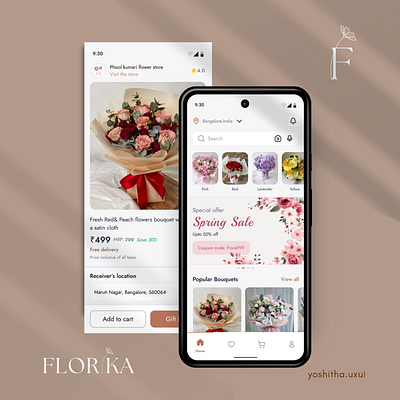 Florika - Bouquet delivery App UI aesthetic ecommerce figma figmadesign floral flower delivery mobile app ui