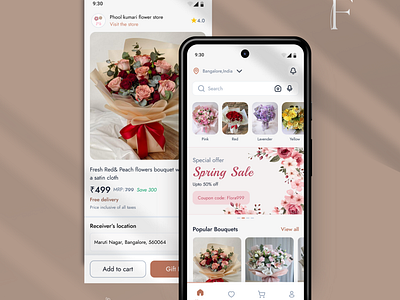 Florika - Bouquet delivery App UI aesthetic ecommerce figma figmadesign floral flower delivery mobile app ui