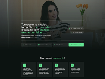 Landing Page - Fashion Model and Digital Influencer branding capture landing page elementor elementor pro landing page landing page captura ui uiux ux web design webpage website wordpress