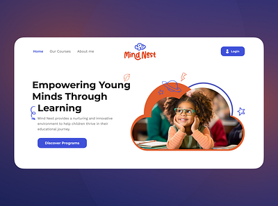 Mind Nest 🧠 baby learning children children education education graphic design landing ui web design