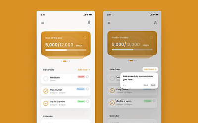 DailyUI 095 - Product Tour 095 app branding dailyui design figma goal graphic design icon illustration logo mobile orange product tour tasks tour ui ux