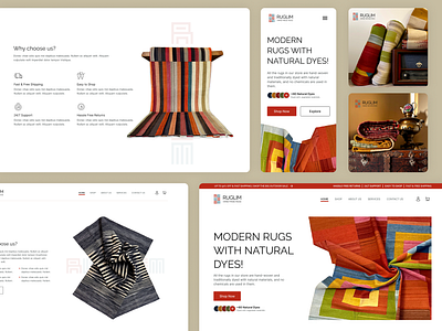 Rugs Online Shop Landing Page ecommerce landing landing design parsa nasir rugs ui design