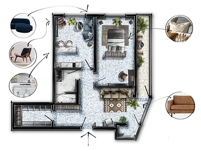 Interior sketch. How to make in Procreate. architecture floor plan floor plan design how to make floor plan sketch interior sketch procreate sketch plan