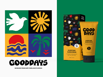 Good Days brand design branding design digital art graphic design green illustration packaging pattern summer sun visual identity yellow