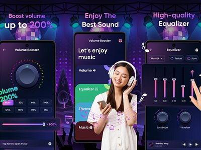 Screenshot Volume Bass Booster App graphic design ui