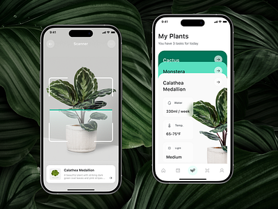 Mobile Design for Plant Care App ai ai app ai product app app design interface design mobile mobile app product design tracking ui uidesign user experience user interface ux uxdesign