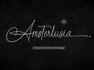 Amsterlusia - Signature Fonts branding font calligraphy design font design fonts free font hello dribbble illustration logo modern font sign font signature type typography