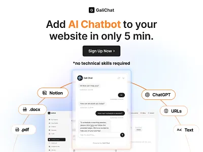 GaliChat - AI-powered chatbot ai analytics assistant bot chat chatbot chatgpt customer dashboard free leads services stats support widget