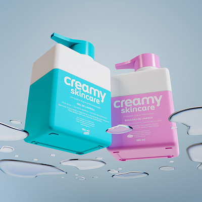 Creamy SkinCare - CGI 3d branding graphic design logo