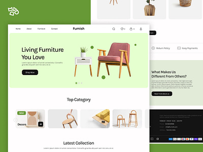 Furnish - Ecommerce furniture store landing page design chair ui ecommerce store ecommerce ui design ecommerce ux design furniture landing page furniture landing page design landing page modern ui sleek ui table ui ui ui design ui ux web design