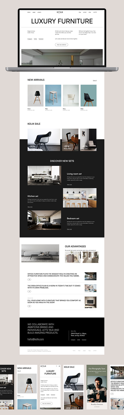 Kolik design illustration professional responsive ui webdesign webflow