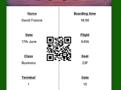 Daily UI 24 Boarding Pass