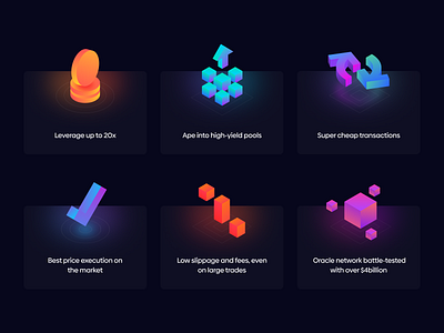 Futureswap Icons crypto finance glow icons isometric modern money tech