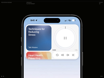 Player Widget animation aplication app app design controls cover gradient healthcare ios meditation motion graphics play button player podcast podcast cover ui ui design ux ux deesign widget