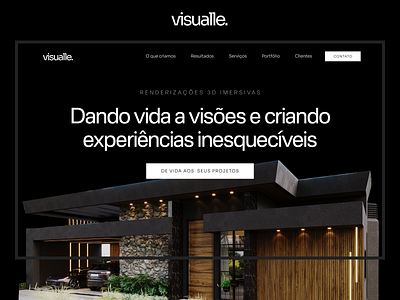 Visualle 3d design landingpage minimalist website real state ui uidesign website