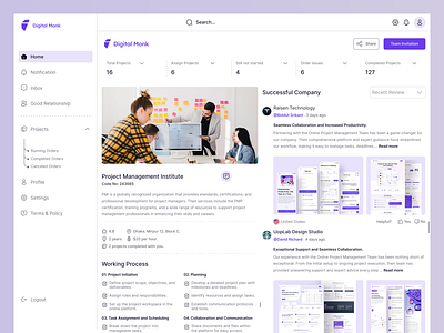 Online Project Management SaaS Web Application b2b business clean design dashboard data landing page minimal design online product design project management project manager remote saas task ui uiux design ux visual design web app web application