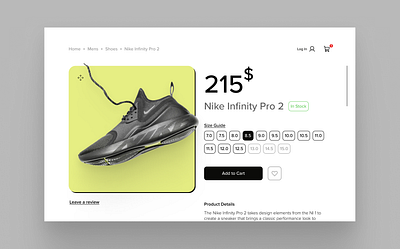 Daily UI 095 - Currently In Stock 096 app branding buy dailyui design ecommerce figma graphic design icon illustration instock logo nike product shoe stock ui ux yellow