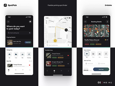 SpotPick - Parking Spot Mobile App animation branding discover graphic design inspiration ios mobile app modern design motion graphics new noteworthy product design ui ux web design