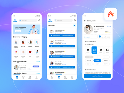 Doctor App Design doctor app design doctor consulting app figma design mobile app design ui uiux ux