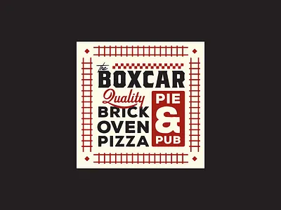 Boxcar Box Top boxcar branding brick oven design graphic design identity illustration logo mark pizza pub train