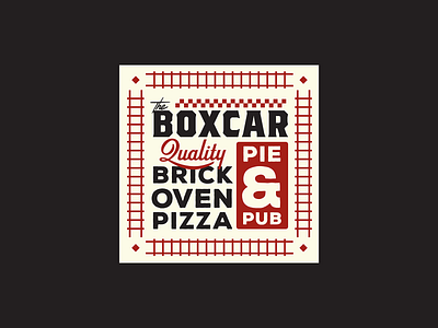 Boxcar Box Top boxcar branding brick oven design graphic design identity illustration logo mark pizza pub train