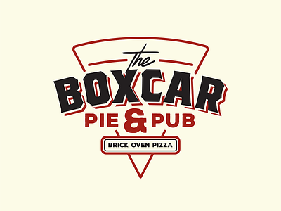 Boxcar Lockup branding brick oven design graphic design identity illustration lockup logo mark pizza pub train