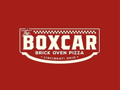 The Boxcar Alt Logo boxcar branding brick oven design graphic design identity illustration logo mark pizza pub train