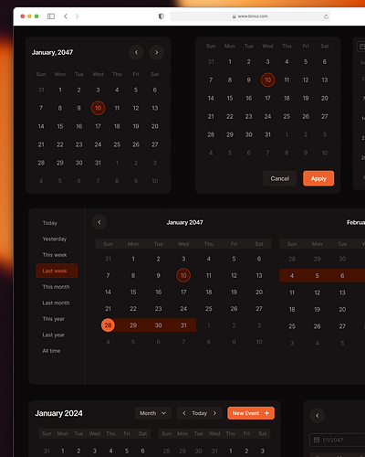 Date Picker/Calendar | BrixUI Design System brixui calendar date datepicker design system picker ui