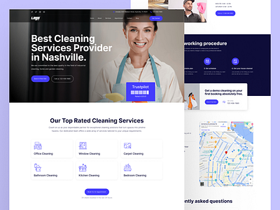 Website Design For Cleaning Agency - Landing Page agency design cleaning agency cleaning design cleaning landing cleaning website landing page service design website design