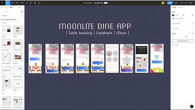 Moonlite Dine App prototype table booking app ux uxdesign