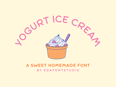 Yogurt - Cute Handwritten Font By EGAFontStudio children book fonts children fonts design handwriting font handwritten font kids fonts playful children font typography