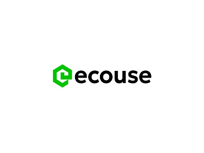 ecouse branding design e eco graphic design green home house illustration logo symbol vector