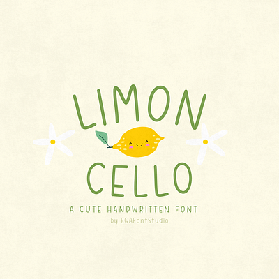 Limoncello - A Cute Handwritten font by EGAFontStudio children book fonts children fonts handwriting font handwritten font kids fonts playful children font sans font typography